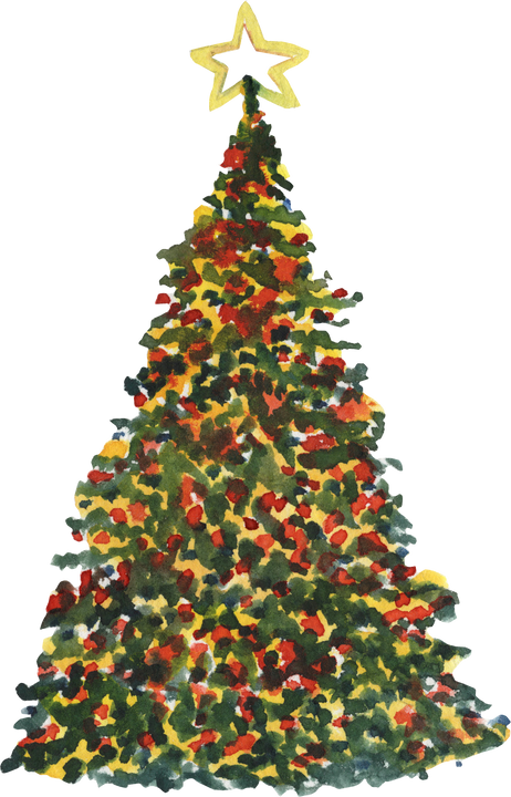 Watercolor christmas tree